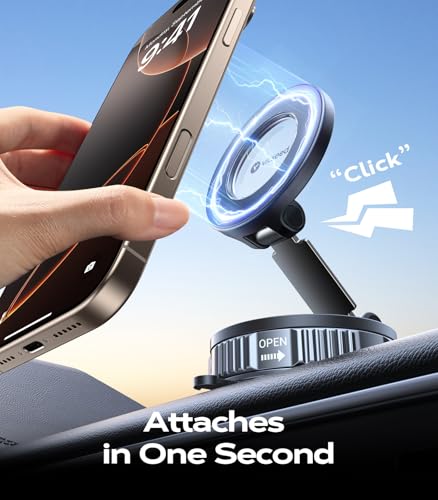 VICSEED Car Phone Holder for Magsafe Car Mount [85 LBS Strongest Suction] - color: Black-Vacuum