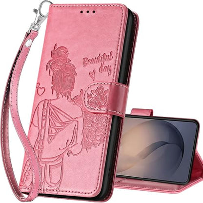 for Samsung Galaxy S26 5G Wallet case, Pink-Girl | 3 Card Holders, Kickstand, Shockproof TPU Shell, PU Leather, Magnetic Closure, Protective Flip Folio Cover, Women - color: 1