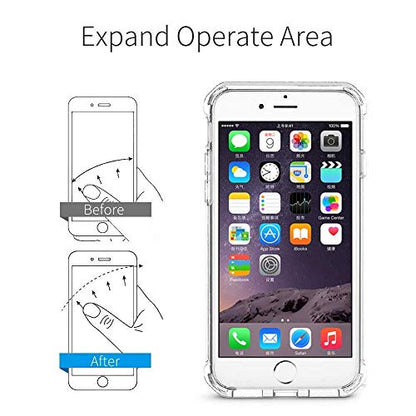 Cell Phone Ring Holder Stand Transparent Finger Grip Loop 360 Degree Rotation Finger Ring Stand (2 Silver 2 Black (Round)) - color: 2 Silver 2 Black (Round)