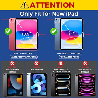 2 Pack Screen Protector for iPad 11th A16 2025 & 10th Gen 10.9" 2022