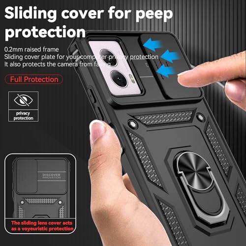 SunStory for Motorola Moto G Power 5G 2024 Case with Kickstand,Black - color: Black