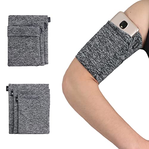 Medium Cell Phone Exercise Workout Jogging Running Walking Armband for Cellphone Keys Earphone Wrist Arm Band Sleeve Pouch Holder Pocket Fits iPhone 6 6S 7 8 X XR XS 11 12 Max Pro Plus STRONG ARM/Grey - color: F/Circumference11'' for strong arm/Grey