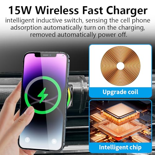 Car Magnetic Phone Mount for Buick Envista 2024 2025 2026 Auto Interior Accessories Best Cellphone Holder Fast 15W Wireless Charger Cell Phones Charging Screen Stand Vehicle Accessory