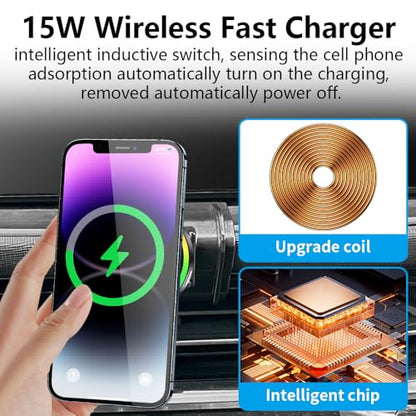 Car Magnetic Phone Mount for Buick Envista 2024 2025 2026 Auto Interior Accessories Best Cellphone Holder Fast 15W Wireless Charger Cell Phones Charging Screen Stand Vehicle Accessory