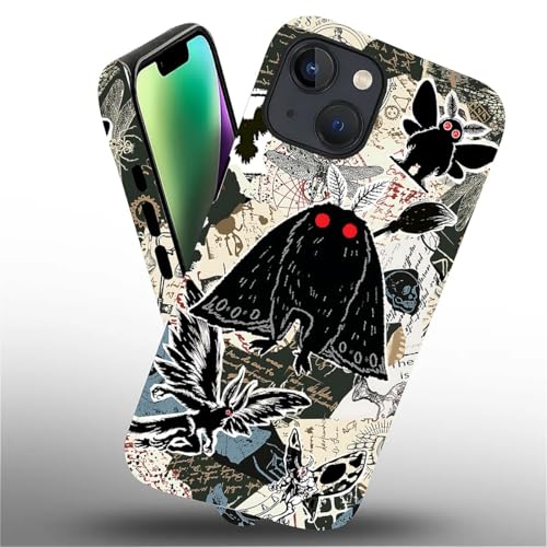 Case for iPhone 13 14, Dual Layer Phone Cover, Mothman Collage | Shockproof Hybrid Phone Case, Soft TPU and Hard PC, Durable Anti-Scratch Protection - color: Mothman Collage, size: Iphone 13/14