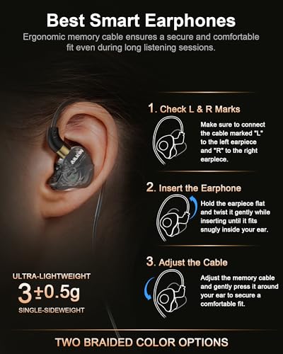 AILKIN 3.5mm Wired Earbuds with Microphone, Noise Isolating HiFi Earphones