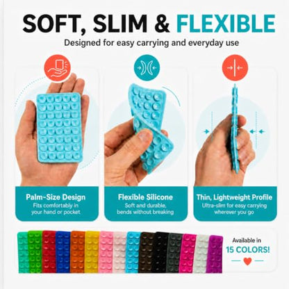 30 Pack Silicone Suction Phone Grip, Double-Sided Suction Cup Phone Holder