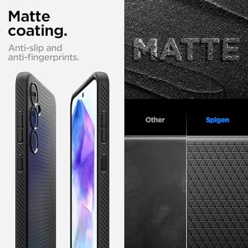 Spigen Liquid Air Designed for Galaxy A55 5G Case (2024) - Matte Black - size: Galaxy A55 5G