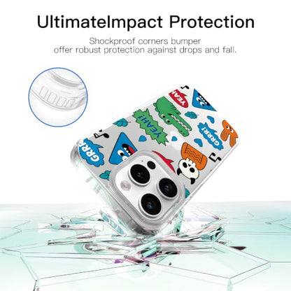 for iPhone 12 Pro Max Case, TPU, Drop Protect, Cartoon Sticker | Shockproof, Fade-resistant, Anti-yellow, Lens protection, Precise cutout, Slim grip, 24h Service, Fashion trends, Crocodile - color: Cartoon Sticker, size: iPhone 12 Pro Max