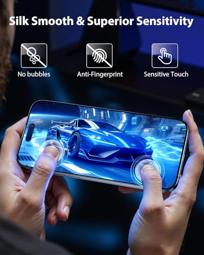 Mkeke for iPhone 17 Screen Protector 3 Pack, Double Shatterproof | 9H+ Hardness [Military-Grade Drop Protection] [Sensitive Touch] [Installation Frame] [HD Clear] Full Coverage Tempered Glass - size: iPhone 17 6.3 Inch