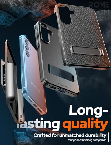 Designed for Samsung Galaxy S25 Plus Case with Belt Clip Holster | Rugged Cover with Strong Magnet & Kickstand Heavy Duty Combo - Black - color: Black