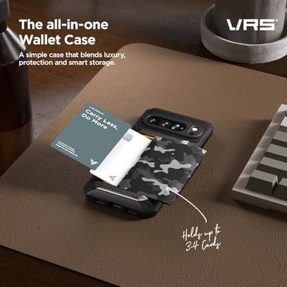 VRS DESIGN Damda Glide Pro for Pixel 10 / Pixel 10 Pro (2025) – Rugged Wallet Case with Sturdy Semi Auto Card Holder [4 Cards] Protective Phone Cover (Matte Black) - color: Matte Black, size: Pixel 10 / Pixel 10 Pro