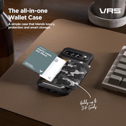 VRS DESIGN Damda Glide Pro for Pixel 10 / Pixel 10 Pro (2025) – Rugged Wallet Case with Sturdy Semi Auto Card Holder [4 Cards] Protective Phone Cover (Brave Khaki) - color: Brave Khaki, size: Pixel 10 / Pixel 10 Pro