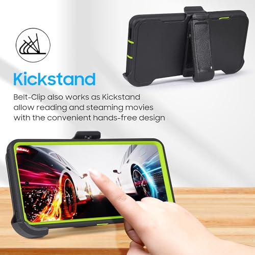 Compatible for Samsung S26 Rugged Case with Belt Clip Holster & Built-in Screen Protector, Heavy-Duty Full-Body Shockproof Cover, Military-Grade Protective Phone Case (Camo Green) - color: Camo Green