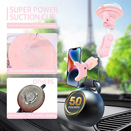 Suction Cup Phone Mount 360 Rotating Universal Ball Head Arm for Car Dashboard Windshield Vehicle Sunroof (1pc*Pink) - color: 1pc*Pink