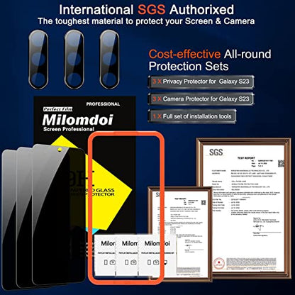 Milomdoi Privacy Screen Protector for Samsung Galaxy S23 - size: 6.1 Inch