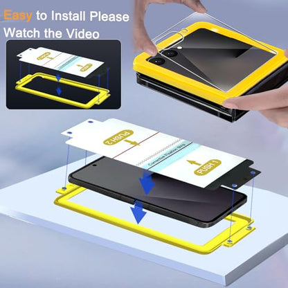Ferilinso Screen Protector for Samsung Galaxy Z Flip 7, Tempered Glass Back | 3 Pack, 9H+ Hardness, Military-Grade Shatterproof, Case Friendly, Easy Installation Bubble Free, with Camera Lens Protector - size: Samsung Galaxy Z Flip 7-Clear