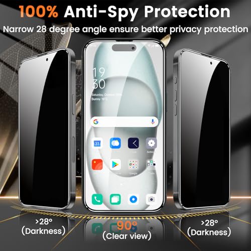 Lesakit 4+4 Pack Privacy Screen Protector for iPhone 15 Plus 6.7-Inch with 4 Pack Camera Lens Protector, Anti Spy Tempered Glass Film 9H Hardness Case Friendly - size: iPhone 15 Plus