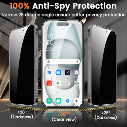 Lesakit 4+4 Pack Privacy Screen Protector for iPhone 15 Plus 6.7-Inch with 4 Pack Camera Lens Protector, Anti Spy Tempered Glass Film 9H Hardness Case Friendly - size: iPhone 15 Plus