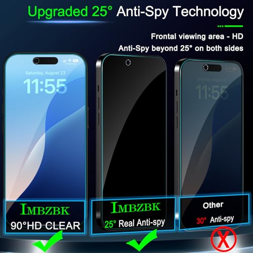 IMBZBK Privacy Screen Protector for iPhone 17 Air, Tempered Glass, 3+3 Pack