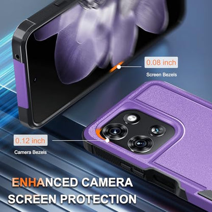 for Moto G 5G 2025 Case, Full Body Heavy Duty Rugged Shockproof Protective Phone Cover with Lanyard Strap, Tempered Glass Screen Protector, Lavender | with Tempered Glass Screen Protector+Lanyard Strap,Rugged Shockproof Protective Phone Case - color: Lave
