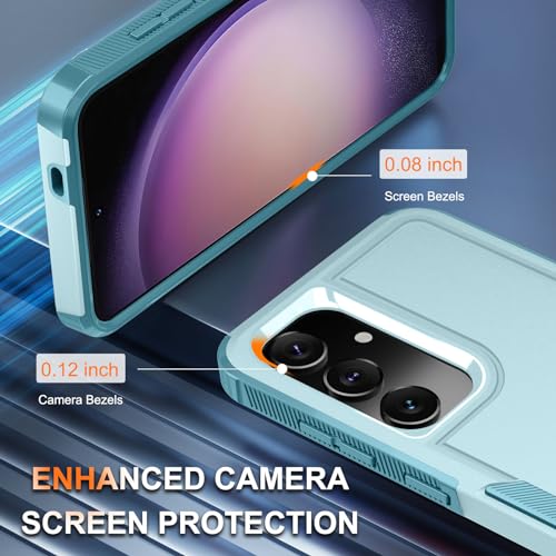 for Samsung Galaxy S24 FE Case, Full Body Heavy Duty Cover, Mint Green | Rugged Shockproof Protective Case,with Tempered Glass Screen Protector + Camera Lens Cover + Wrist Lanyard Strap - color: Mint Green