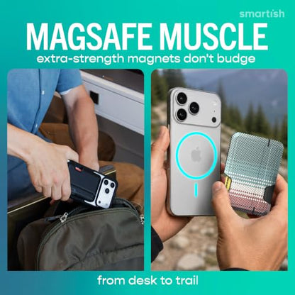 Smartish MagSafe Wallet, Side Hustle Vault, RFID Card Holder, Stripes - color: Desert Stripes, size: Vault - RFID Blocking
