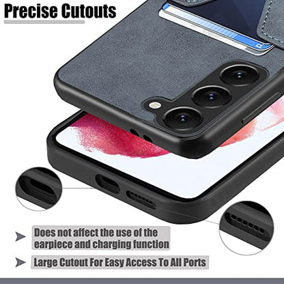 Kowauri for Samsung Galaxy S23 Case,PU Leather Wallet Case with Credit Card Slot Holder Ultra Slim Protector Case for Samsung Galaxy S23 5G (Gray) - color: Gray