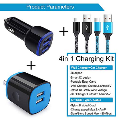 USB C Charger Set for Samsung Galaxy A17 A16 A15 5G A14 S26 Ultra S25 FE - color: Blue