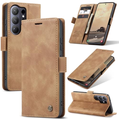 Compatible with Samsung Galaxy S26 Ultra Case with Card Holder, Kickstand Protective Flip Folio Leather Wallet Case for Galaxy S26 Ultra 5G 6.9 inch (Brown) - color: Brown, size: S26 Ultra 6.9 Inch
