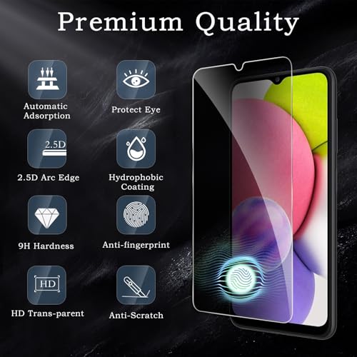 [2+2 Pack] Privacy Screen Protector for Samsung Galaxy A03s 5G, Anti-Spy Shatterproof Tempered Glass with Camera Lens Tempered Glass 9H Hardness Bubble Free Anti-Glare Case Friendly