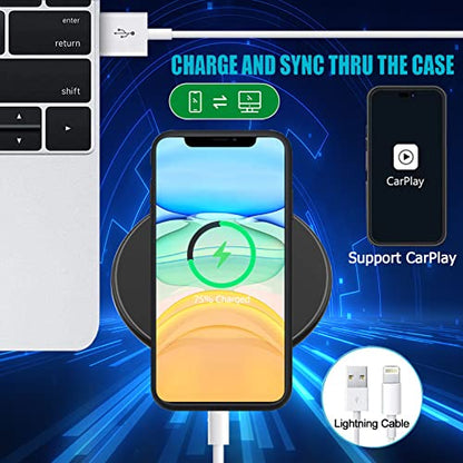 Battery Case for iPhone 11, Upgraded 10000mAh Rechargeable Portable Extended Battery Pack Supported Qi Wireless Charging Case Compatible with iPhone 11 (6.1 inch) Charger Case Support Carplay (Black) - size: iPhone 11 (6.1 inch)
