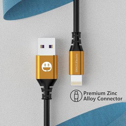SMALLElectric 5 Pack MFi iPhone Charger 1ft, Short Lightning Cable,Gold - color: Gold, size: 1 Foot