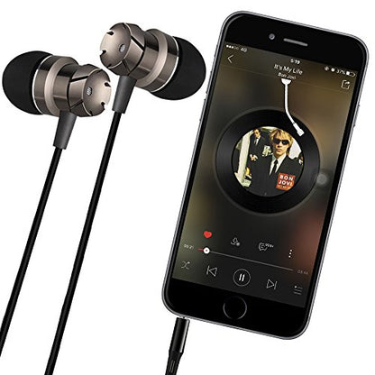 SourceTon 3 Packs Wired Earbuds with Microphone & Remote, in Ear Earphone Stereo Sound Noise Isolating Tangle Free for Smartphones, Laptops, Gaming, Fits All 3.5mm Interface Device - color: Black