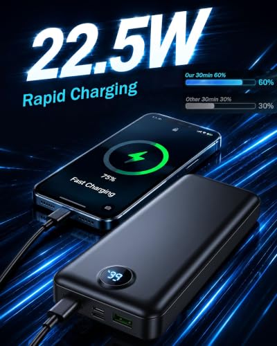 Portable Charger Power Bank 50000mAh Fast Charging External Battery Pack - color: Black