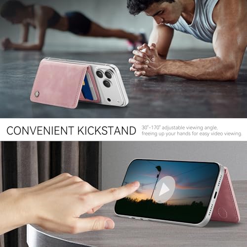 Defencase for Magsafe Wallet Magnetic Card Holder RFID Blocking, Rose Pink - color: Elegant Rose Pink