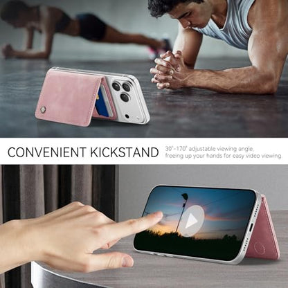 Defencase for Magsafe Wallet Magnetic Card Holder RFID Blocking, Rose Pink - color: Elegant Rose Pink