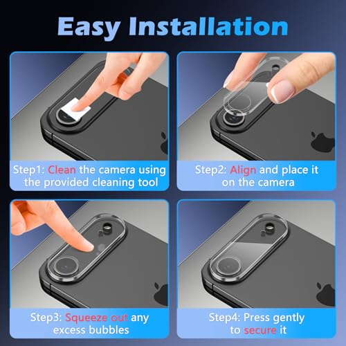 imluckies 3 Pack for iPhone 17 Air 6.5" Camera Lens Protector, HD Clear Tempered Glass Camera Accessories, 9H Hardness Anti-Scratch Screen Cover, Case Friendly[Not Affect Night Shots] - size: 17 Air-Clear