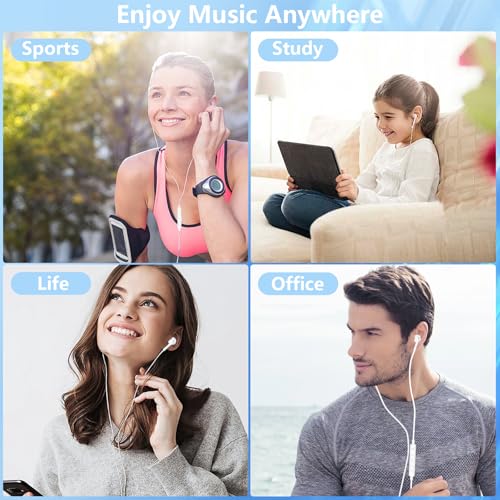 [Apple MFi Certified] 2 Pack Lightning Wired Earbuds for iPhone Plug & Play