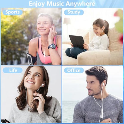 [Apple MFi Certified] 2 Pack Lightning Wired Earbuds for iPhone Plug & Play