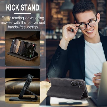Compatible with Samsung Galaxy S26 5G Case with Card Holder, Kickstand Protective Flip Folio Leather Wallet Case for Galaxy S26 5G 6.3 inch (Black) - color: Black, size: S26 6.3 Inch