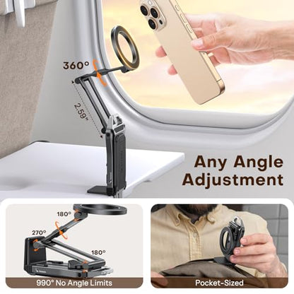 OMOTON TP02 [360° Rotating] Stable Clip Magnetic Phone Tripod for iPhone 17 - color: 1-Black