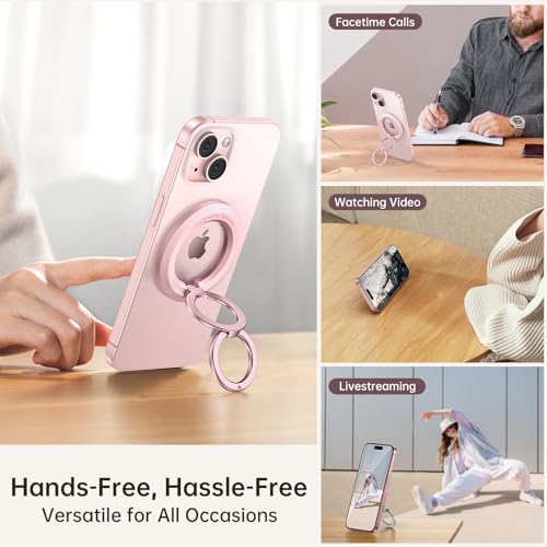 SYNCWIRE Magnetic Phone Ring Holder, for MagSafe Phone Grip Stand Kickstand - color: Pink