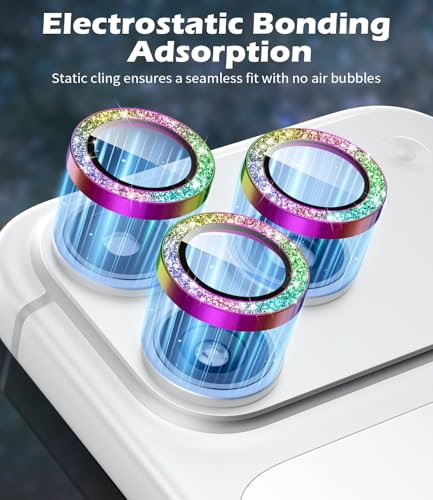 imluckies Camera Lens Protector for iPhone 17 Pro/iPhone 17 Pro Max - color: Bling Colorful