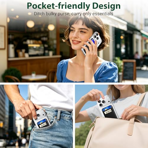 takyu Wallet Compatible with Magsafe, Stretchy Fabric 2600Gs Secure Magnetic Strength Minimalist Wallet Phone Credit Card Holder Compatible with iPhone 17 16 15 14 13 12 Magnet Case Black - color: Black