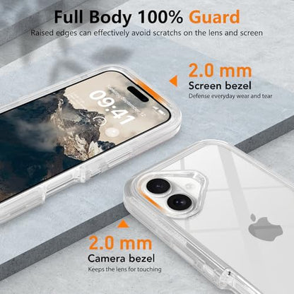 TUTUKII for iPhone 17 Case Clear | Heavy Duty Shockproof, Anti-Drop, Anti-Yellow,Triple-Layer Transparent Protective Phone Cover, 6.3" - color: Clear, size: iPhone 17 6.3"