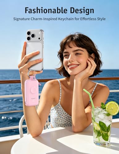 RORRY CharmGo Pro 45W Portable Charger Power Bank 10000mAh Battery Pack - color: Rose Quartz