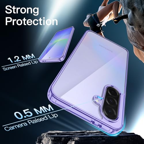 JETech Case for Samsung Galaxy A36, Anti-Yellowing, Lavender | Shockproof Protection, Scratch Resistant Hard PC Back, Durable Transparent TPU Bumper - color: Lavender, size: Galaxy A36