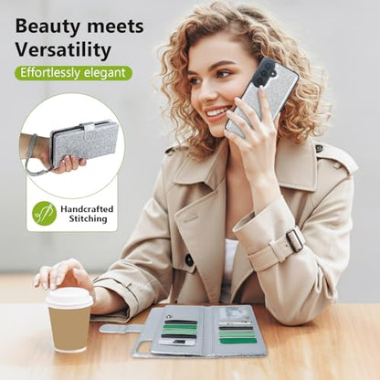 Varikke for Samsung Galaxy S26 Wallet Case Magnetic Detachable, Silver - color: Silver, size: Galaxy S26 6.3"