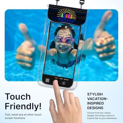 C&K GLOBAL Korean IP68 Waterproof Phone Pouch - Aloha-Inspired Dry Bag Case for iPhone 17 16 15 14 Pro & Galaxy S26 S25 S24 - Made in Korea, Universal Waterproof Case with Detachable Lanyard (White) - color: White